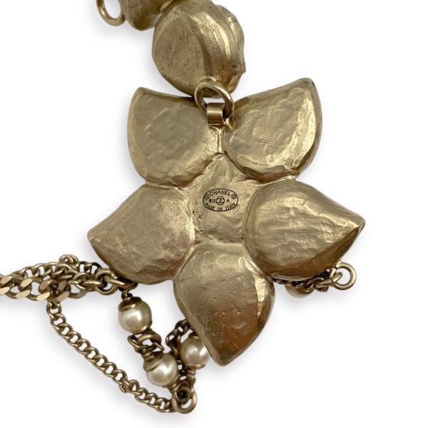 12A Paris-Bombay Flower Yellow Headpiece in Resins, Pearls, Gold hardware - Image 5