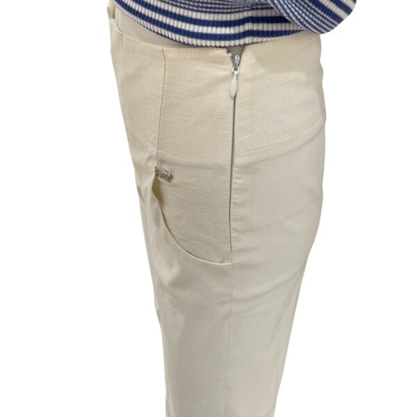 09P CC 34 White High Waist Pants in Cotton, Nylon, Rayon, Polyurethane, Silver hardware - Image 4