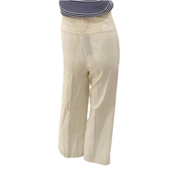09P CC 34 White High Waist Pants in Cotton, Nylon, Rayon, Polyurethane, Silver hardware - Image 3