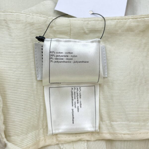 09P CC 34 White High Waist Pants in Cotton, Nylon, Rayon, Polyurethane, Silver hardware - Image 7