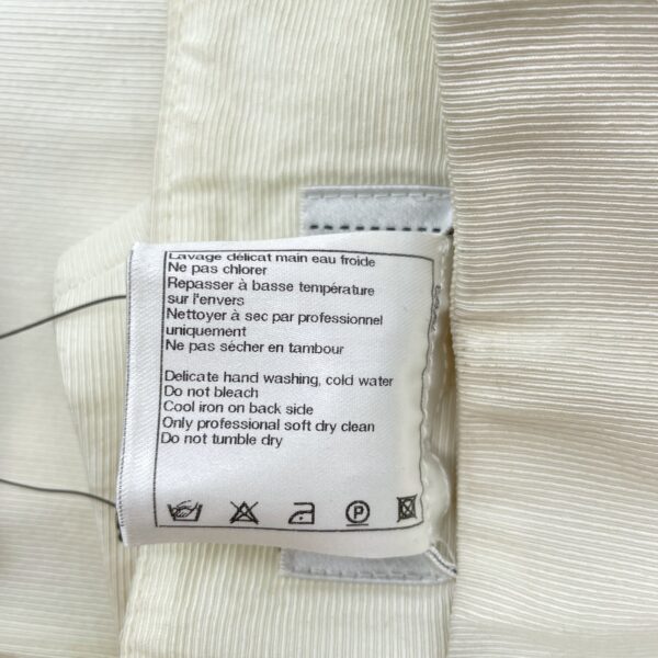 09P CC 34 White High Waist Pants in Cotton, Nylon, Rayon, Polyurethane, Silver hardware - Image 8