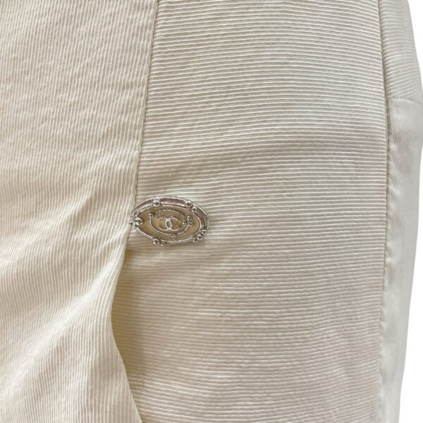 09P CC 34 White High Waist Pants in Cotton, Nylon, Rayon, Polyurethane, Silver hardware - Image 5