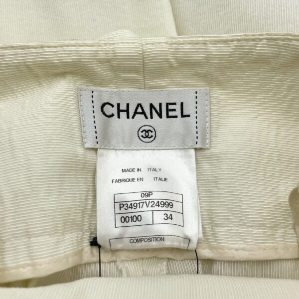 09P CC 34 White High Waist Pants in Cotton, Nylon, Rayon, Polyurethane, Silver hardware - Image 6