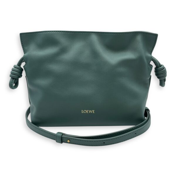 Flamenco Green Shoulder Bag in Nappa Leather, Gold hardware - Image 12