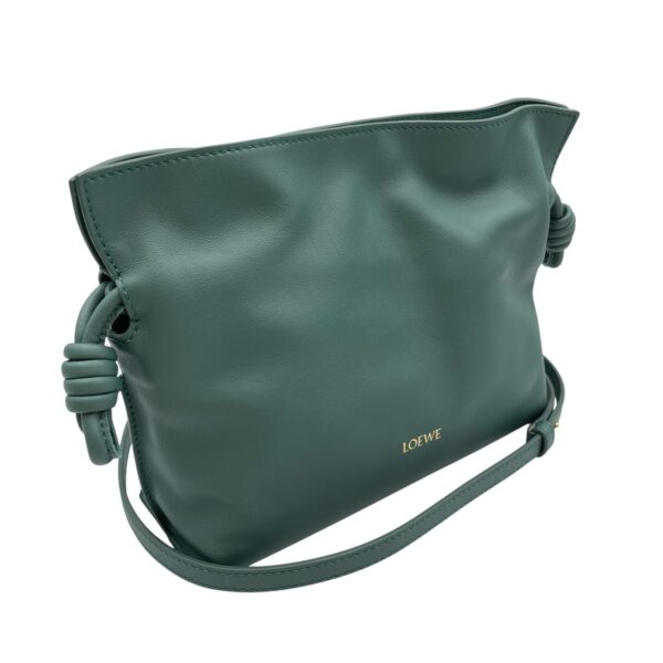 Flamenco Green Shoulder Bag in Nappa Leather, Gold hardware - Image 13