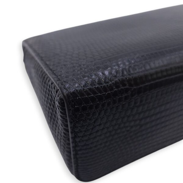 LP Extra Pocket 19 Black Shoulder Bag in Lizard, Gold hardware - Image 3