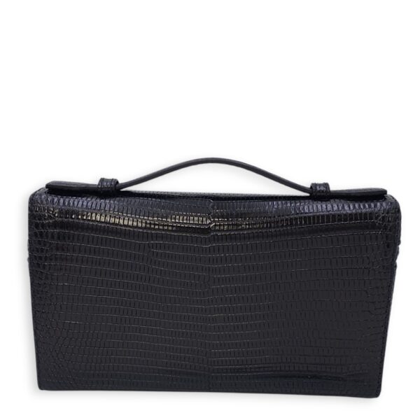 LP Extra Pocket 19 Black Shoulder Bag in Lizard, Gold hardware - Image 10