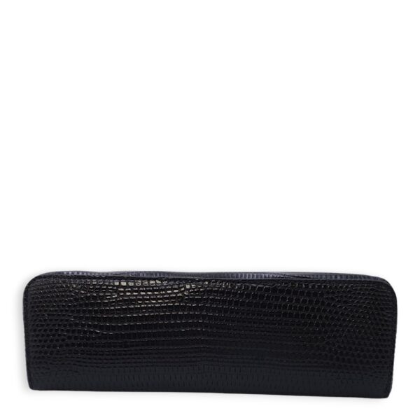 LP Extra Pocket 19 Black Shoulder Bag in Lizard, Gold hardware - Image 13