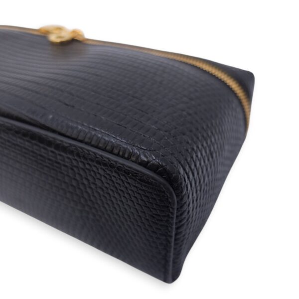 LP Extra Pocket 19 Black Shoulder Bag in Lizard, Gold hardware - Image 16