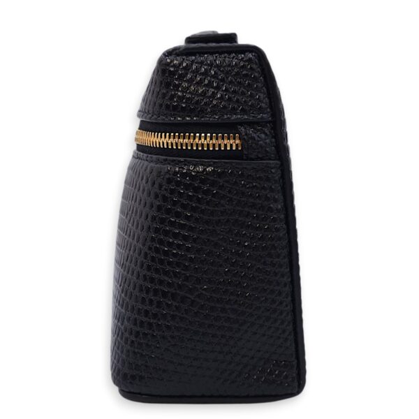 LP Extra Pocket 19 Black Shoulder Bag in Lizard, Gold hardware - Image 12