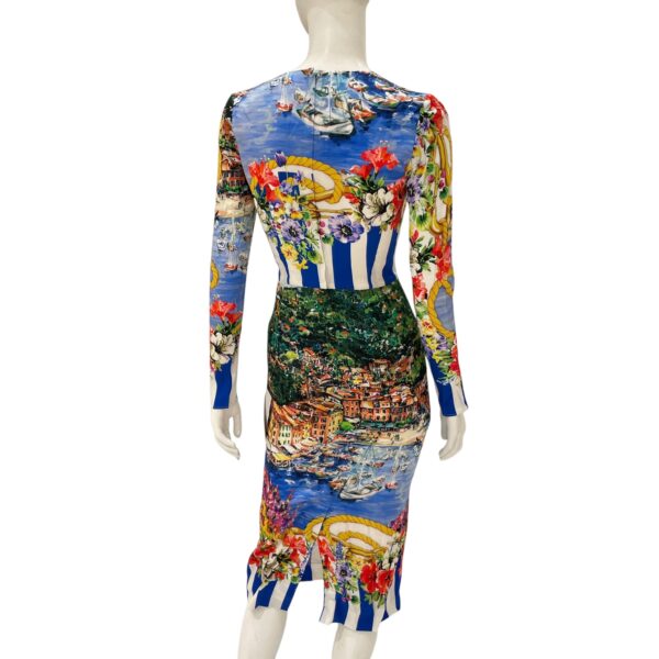 Portofino Printed Silk-Blend Midi Dress 38 Multi-colour Ready-To-Wear , Silver hardware - Image 3