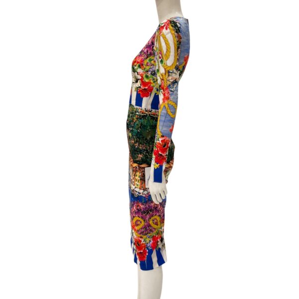 Portofino Printed Silk-Blend Midi Dress 38 Multi-colour Ready-To-Wear , Silver hardware - Image 5