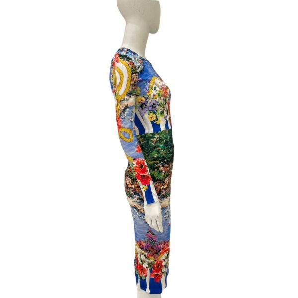 Portofino Printed Silk-Blend Midi Dress 38 Multi-colour Ready-To-Wear , Silver hardware - Image 4