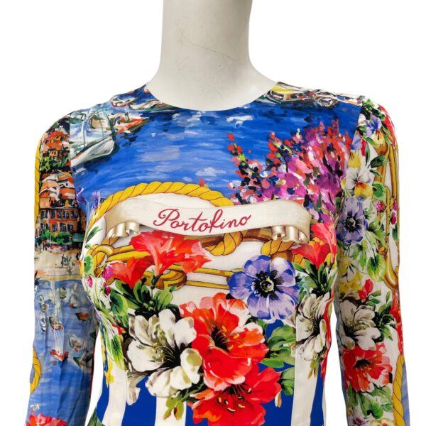 Portofino Printed Silk-Blend Midi Dress 38 Multi-colour Ready-To-Wear , Silver hardware - Image 6