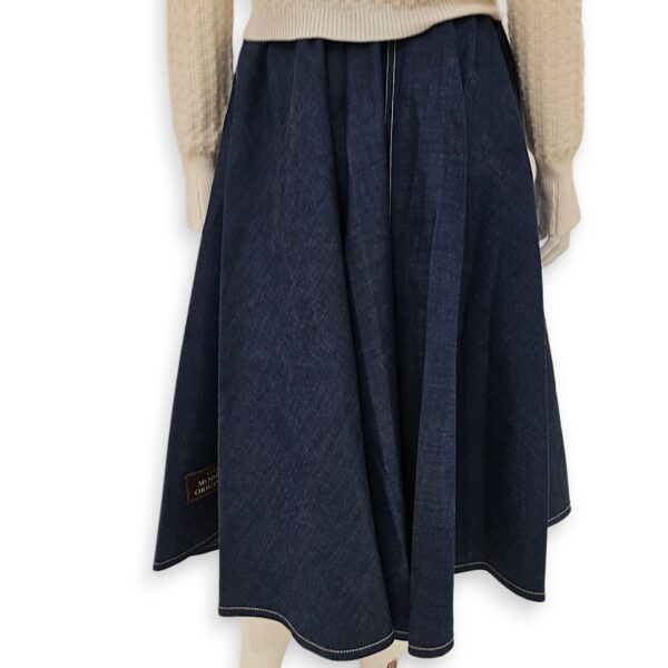 Denim Flare Skirt 38 Blue Ready-To-Wear - Image 3