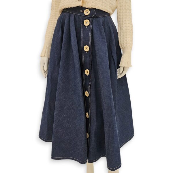 Denim Flare Skirt 38 Blue Ready-To-Wear