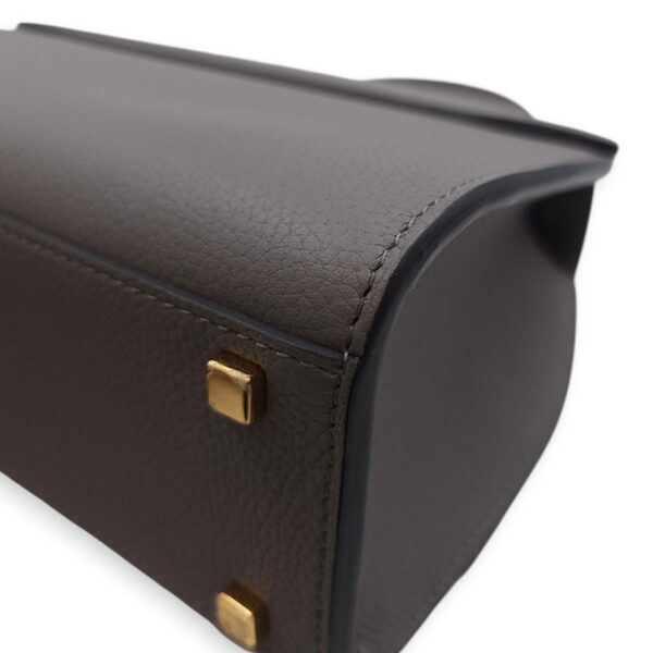 Rejane PM Grey Shoulder Bag in Calfskin, Gold hardware - Image 16