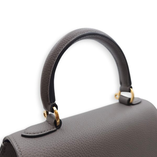 Rejane PM Grey Shoulder Bag in Calfskin, Gold hardware - Image 3