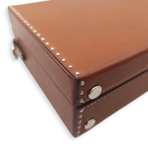 Suitcase Little Brown Shoulder Bag in Calfskin, Silver hardware - Image 20