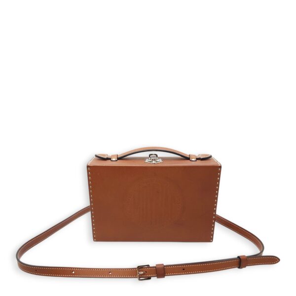 Suitcase Little Brown Shoulder Bag in Calfskin, Silver hardware - Image 14