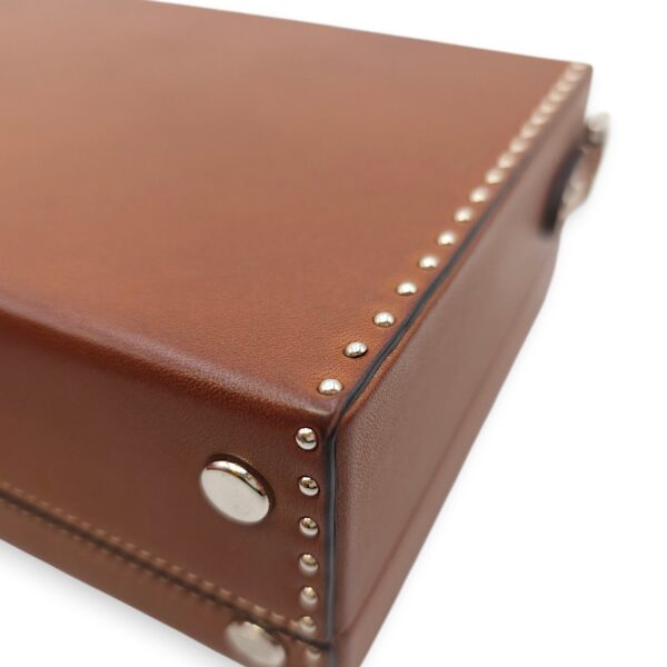 Suitcase Little Brown Shoulder Bag in Calfskin, Silver hardware - Image 21