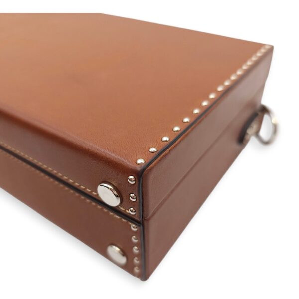 Suitcase Little Brown Shoulder Bag in Calfskin, Silver hardware - Image 19