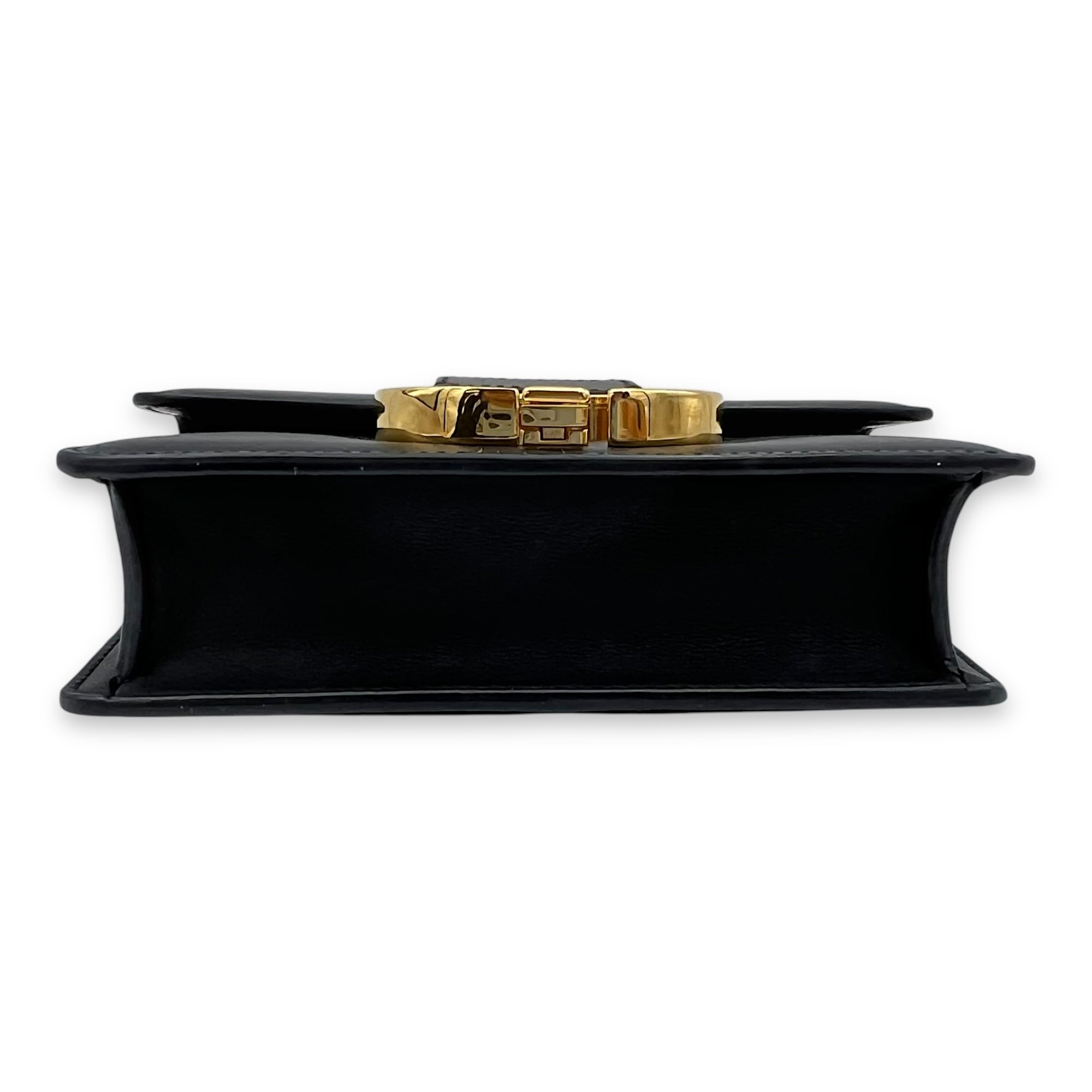 30 Montaigne Micro Black Crossbody Bag in Calfskin, Gold hardware - Image 6