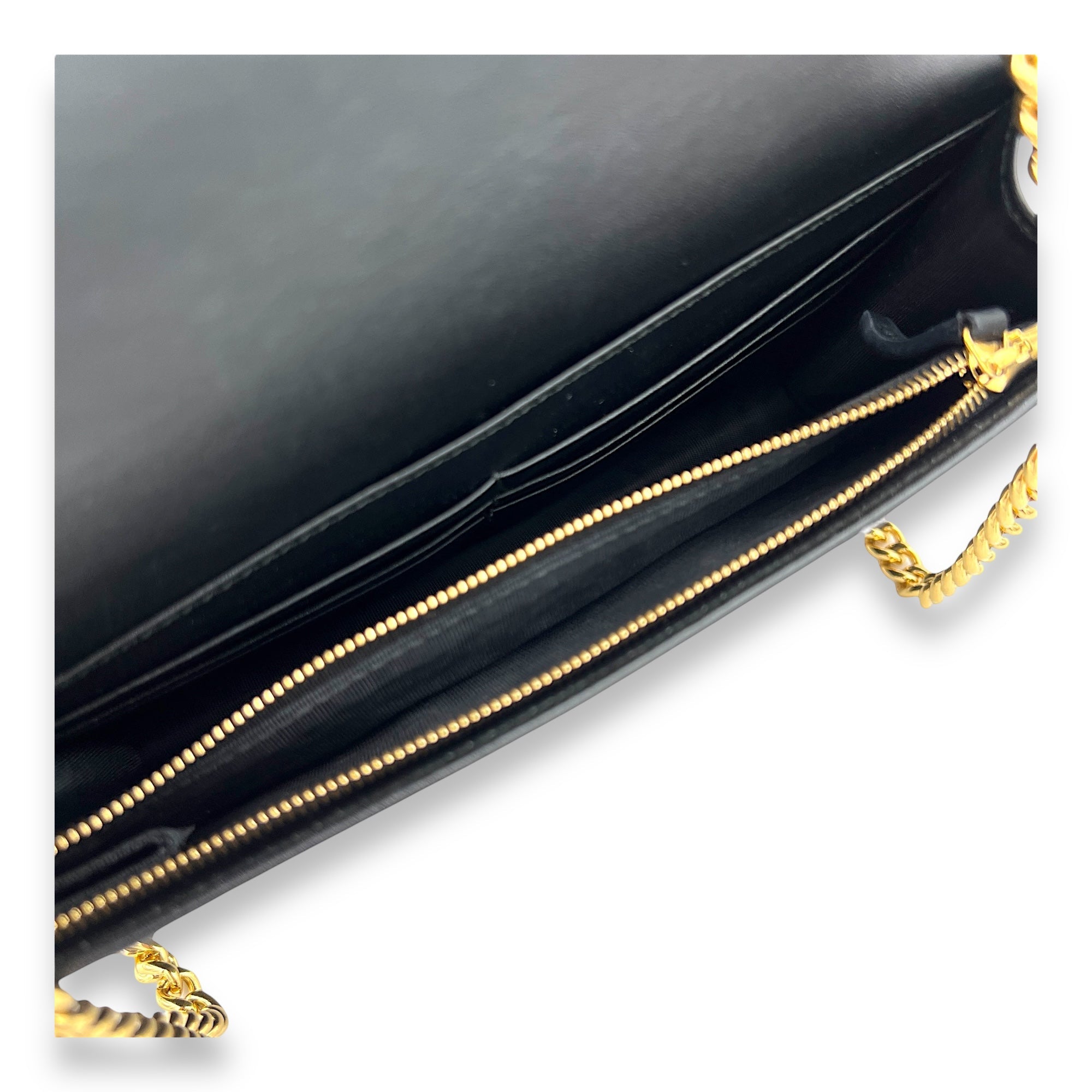 GG Black Wallet On Chain in Calfskin, Gold hardware - Image 13