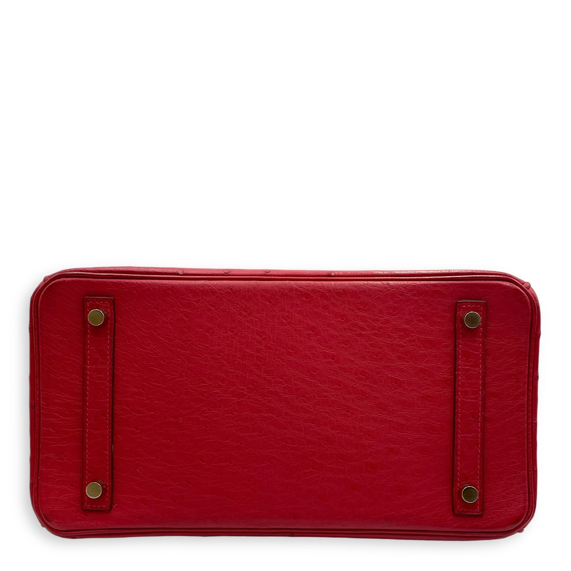 Birkin 30 Rouge Vif in Ostrich, Gold hardware - Image 6