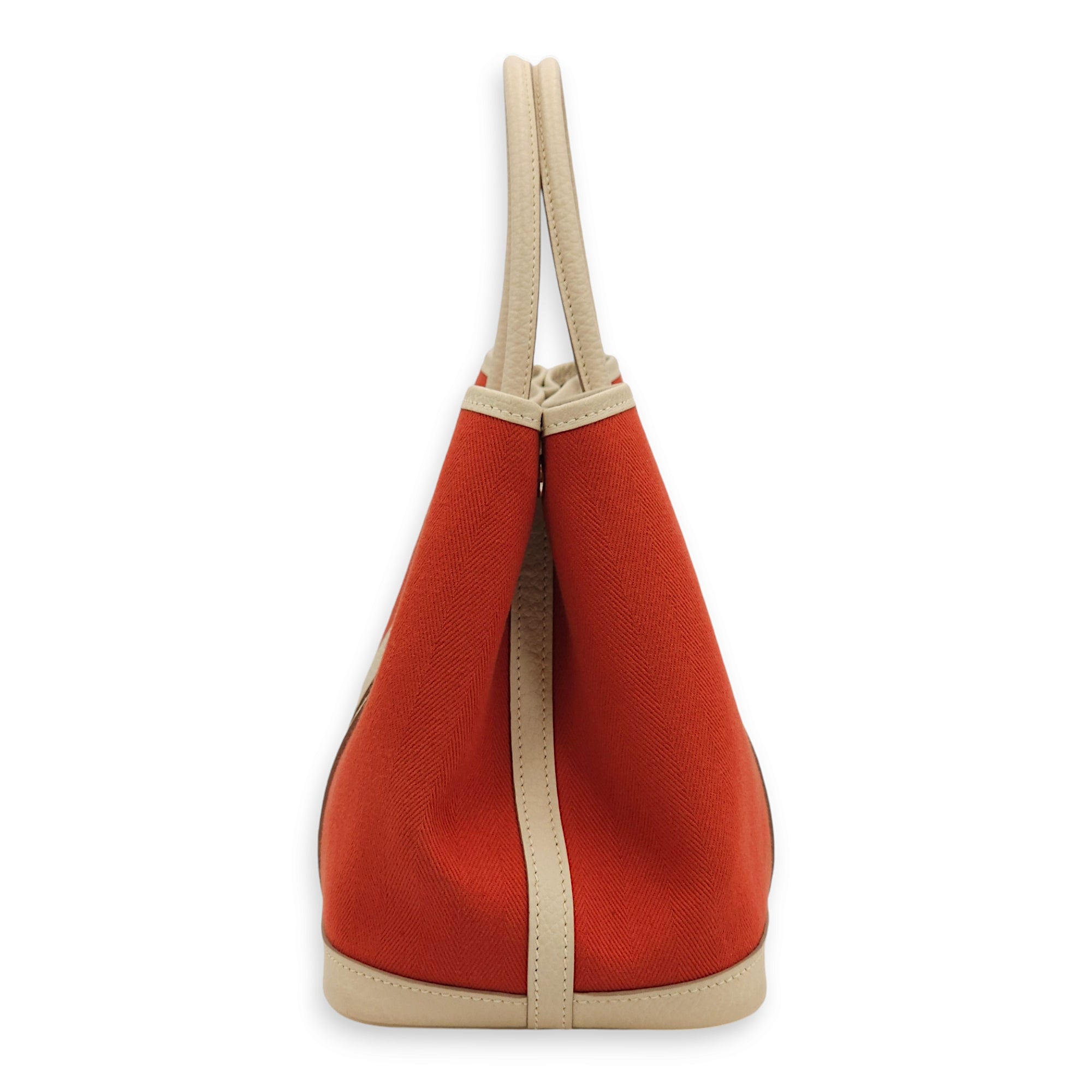 Garden Party 30 Rouge Duchesse/Craie in Toile/Vache Country, Palladium hardware - Image 5