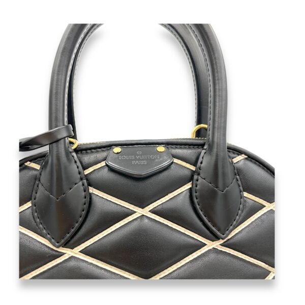 Alma BB Black Top Handle Bag in Calfskin, Gold hardware - Image 8