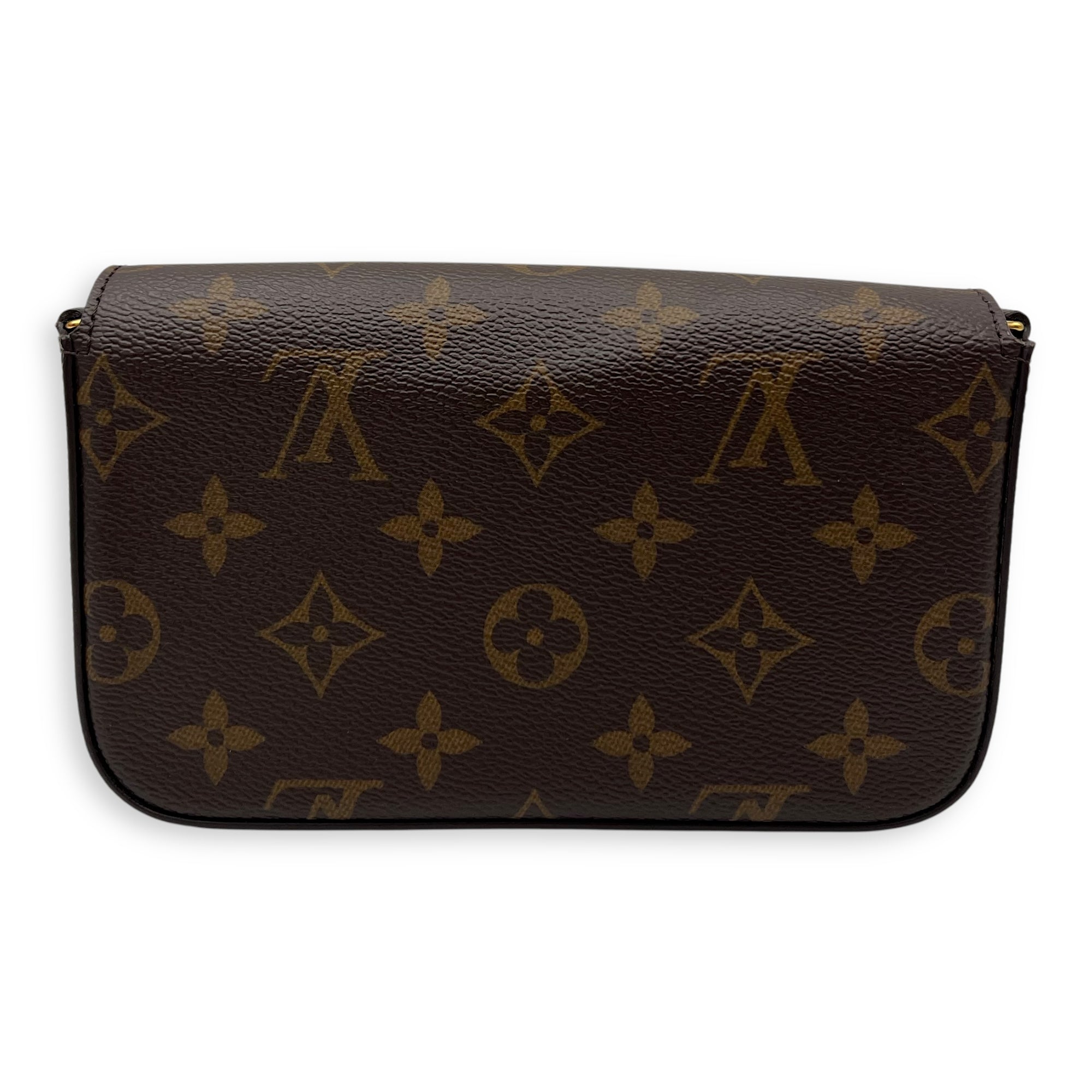 Felicie Strap and Go Brown Crossbody Bag in Monogram Coated Canvas, Gold hardware - Image 3