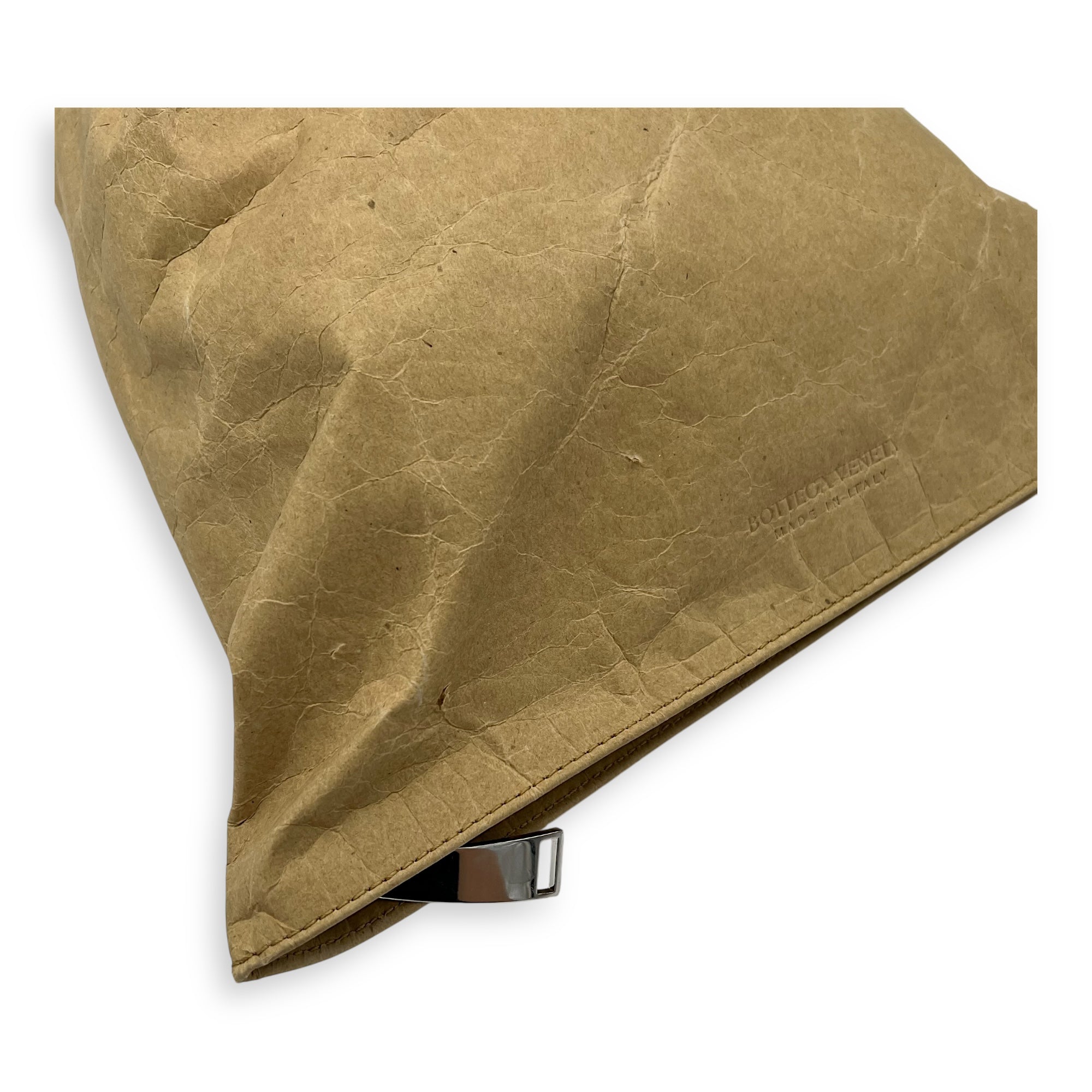 Twist Brown Top Handle Bag in Mixed Material, Silver hardware - Image 13