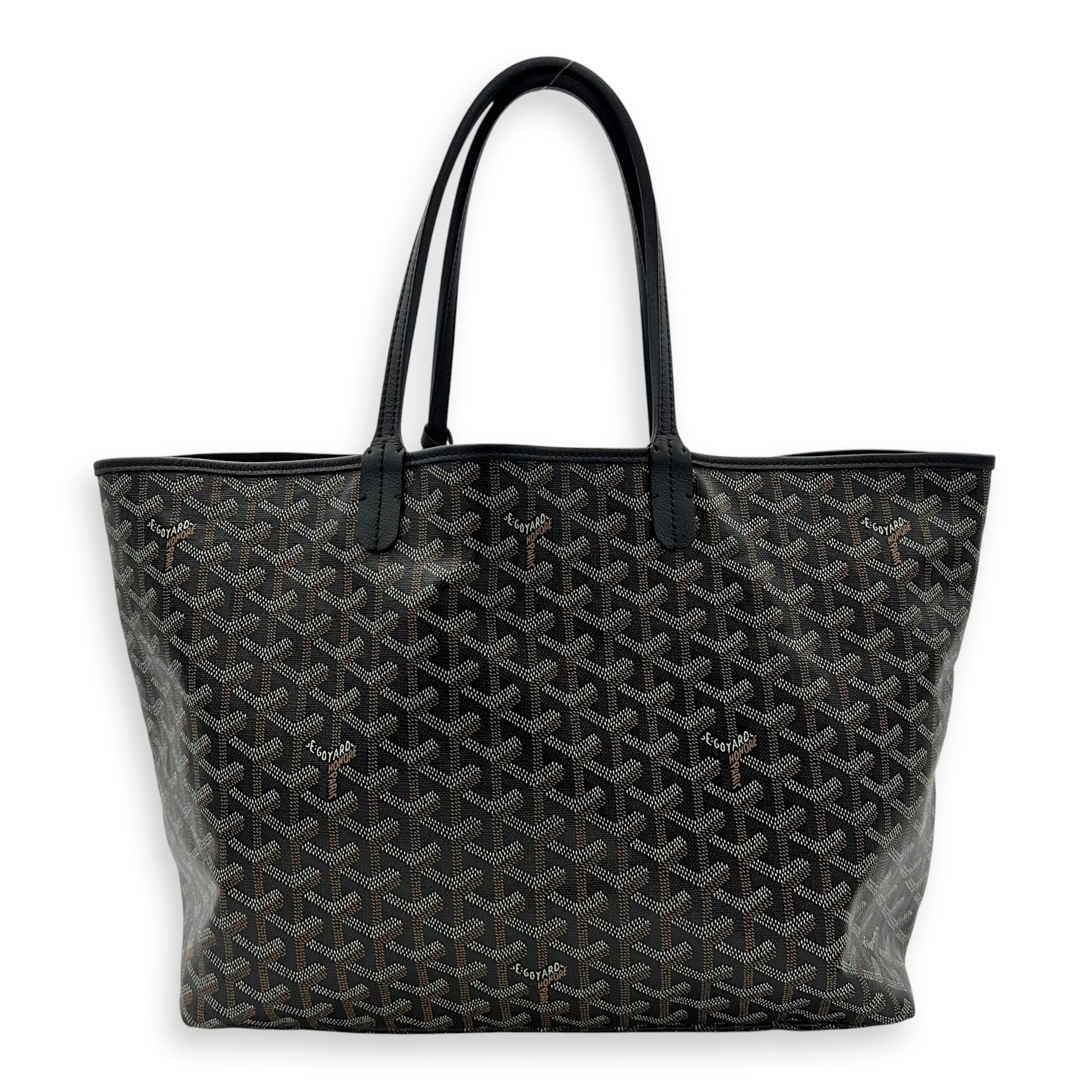 Saint Louis Tote Bag PM Black in Coated Canvas, Silver hardware
