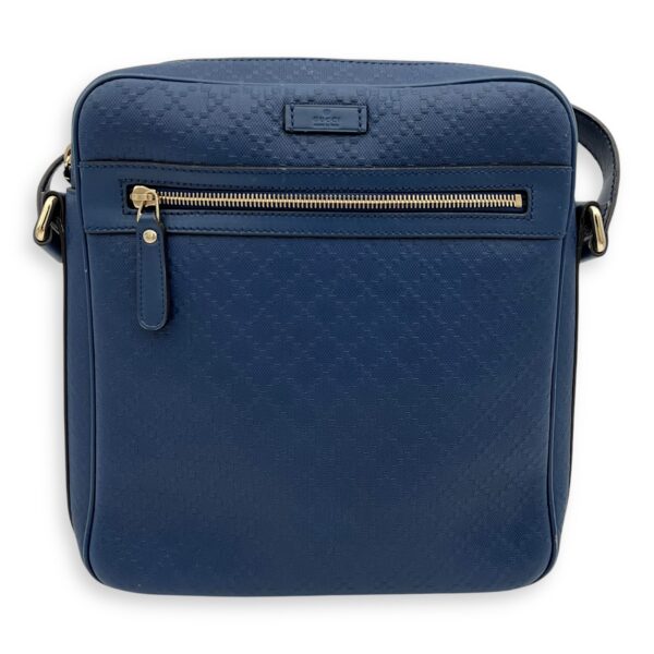 diamante Messenger Blue in Calfskin, Silver hardware
