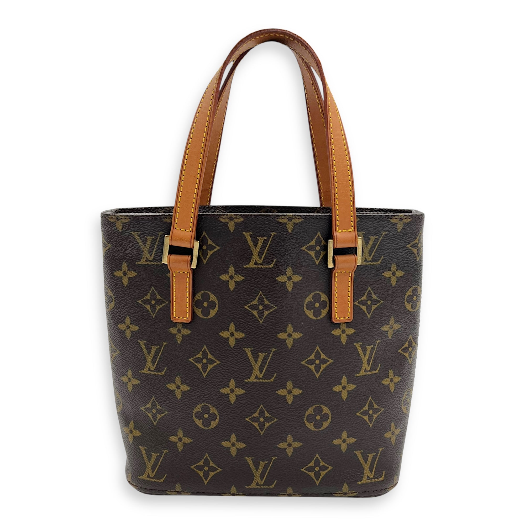 Vavin Top Handle Bag PM Brown in Monogram Coated Canvas, Gold hardware