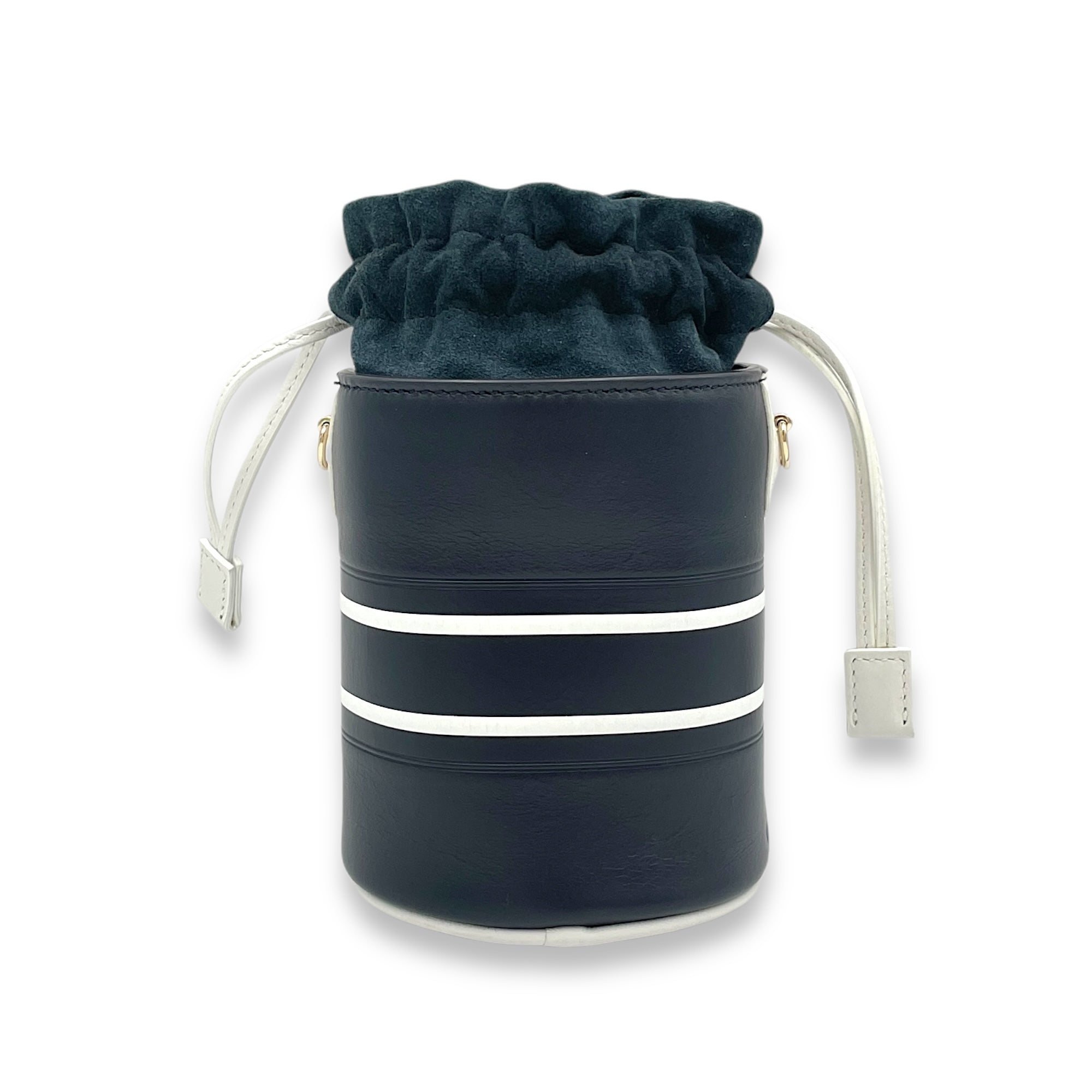 Vibe Micro Brown Bucket Bag in Calfskin, Gold hardware - Image 3