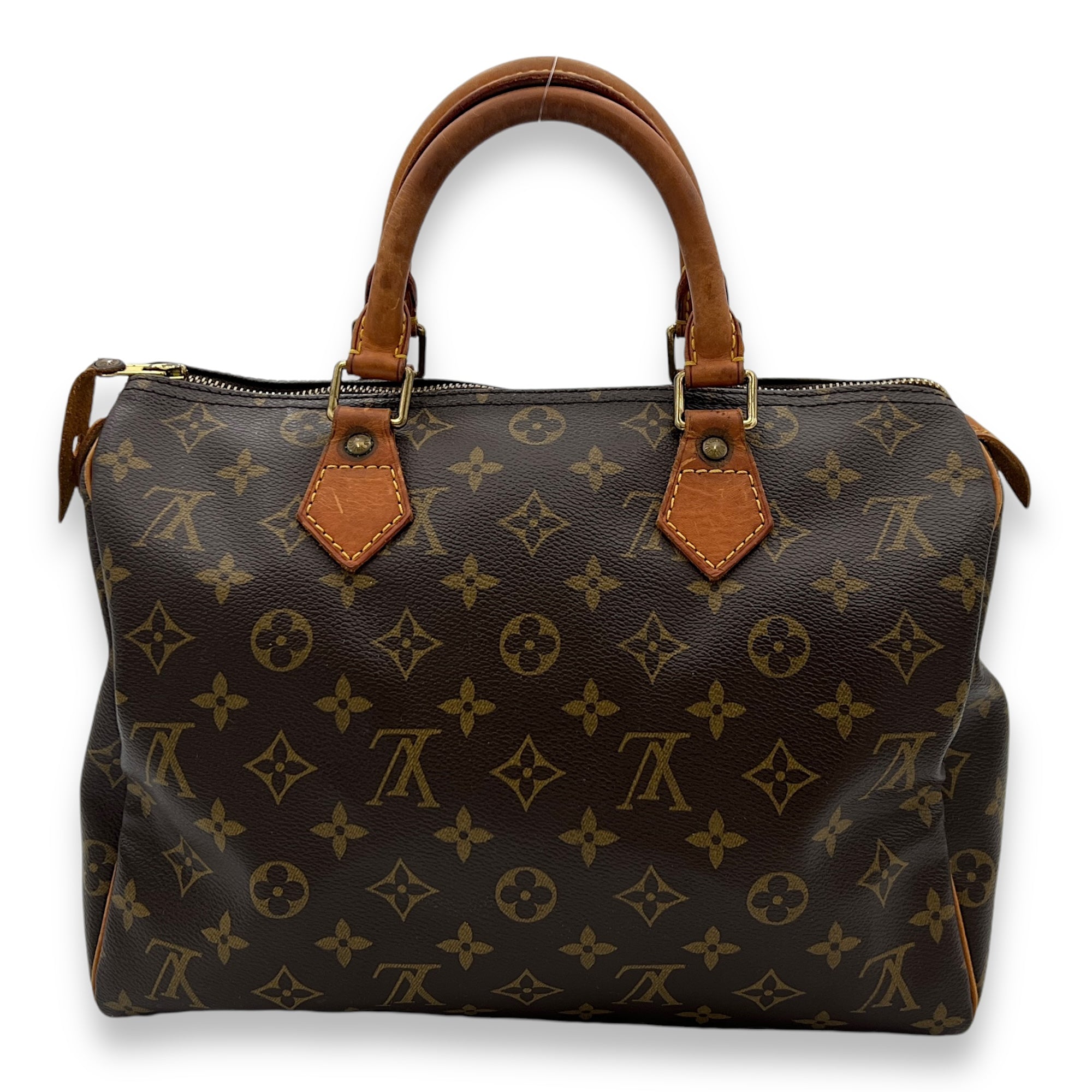 Speedy Top Handle Bag 30 Brown in Monogram Coated Canvas, Gold hardware - Image 3