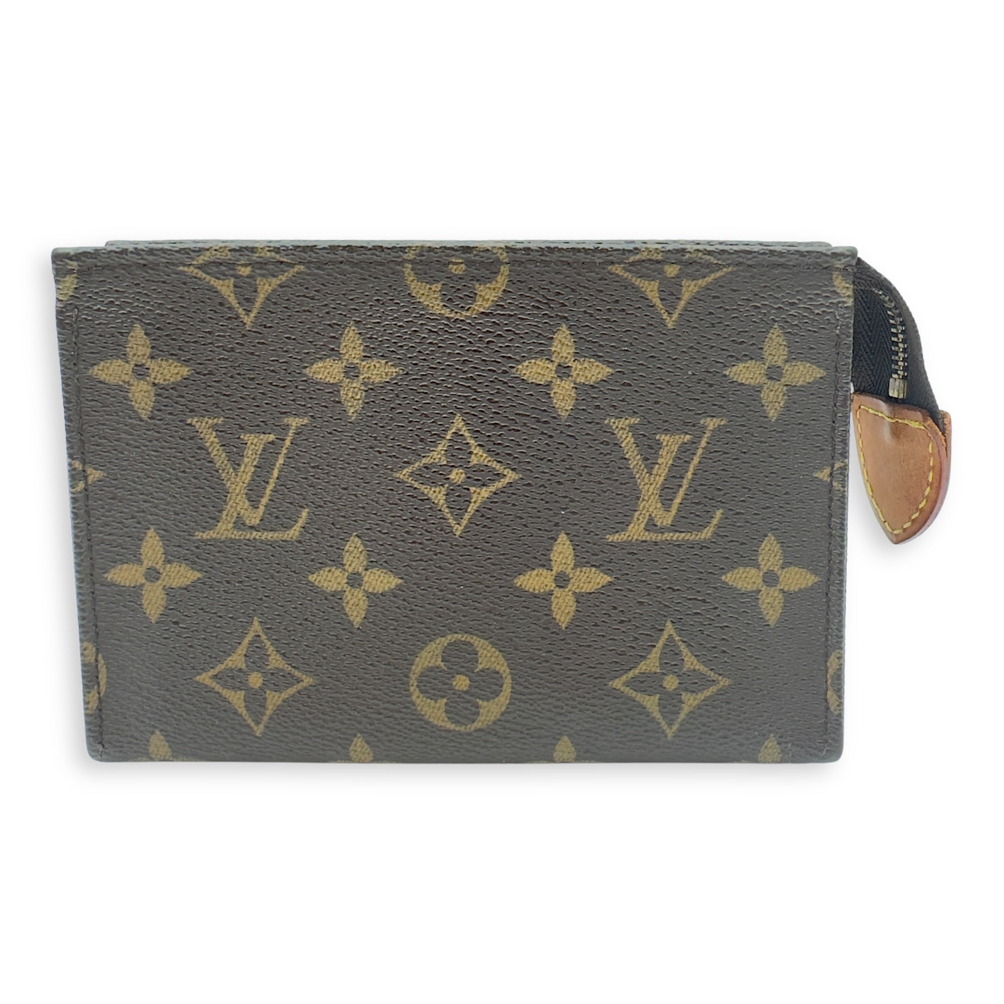 Pochette Pouch 15 Brown in Monogram Coated Canvas, Gold hardware - Image 3