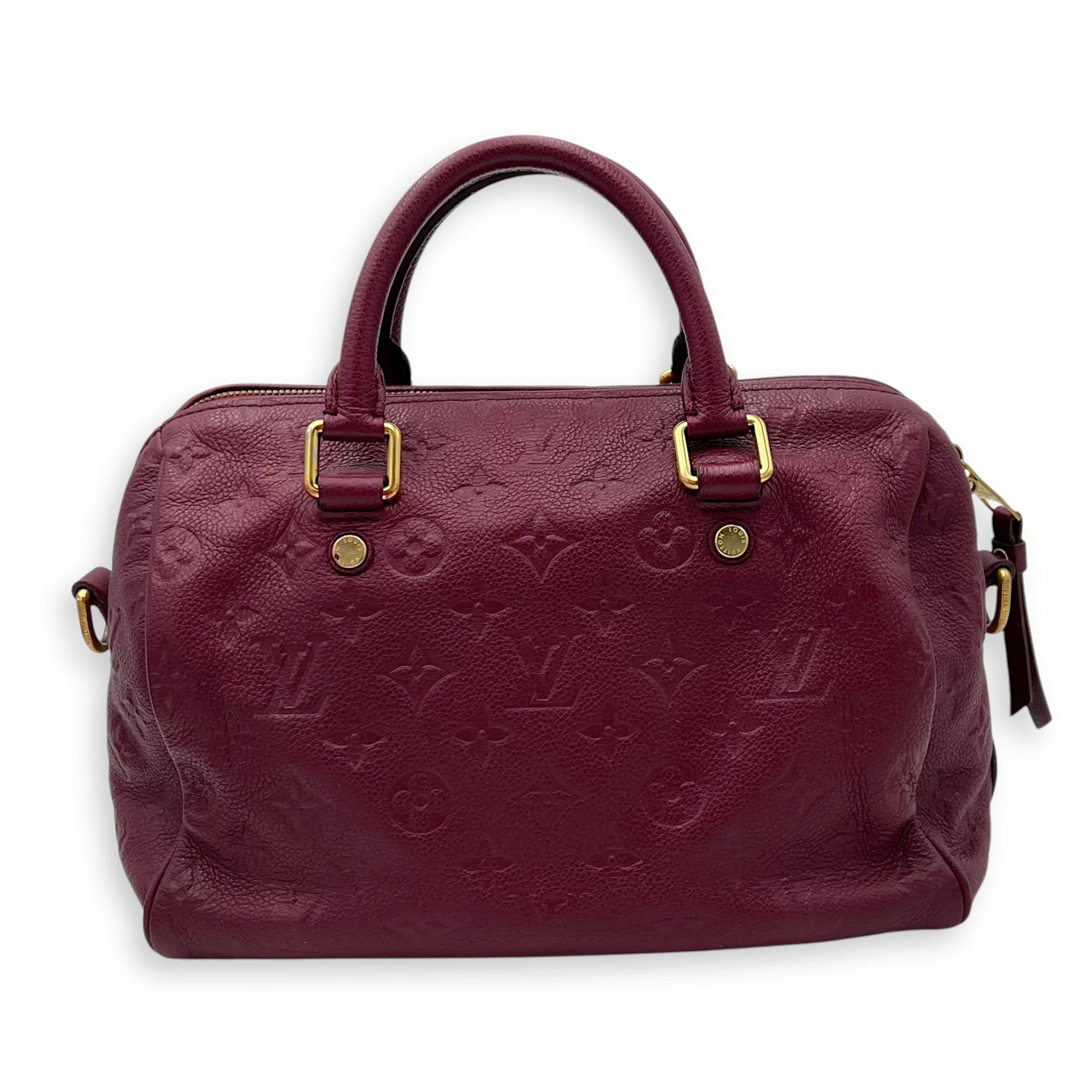 Speedy 25 Purple Top Handle Bag in Empreinte Leather, Gold hardware - Image 3