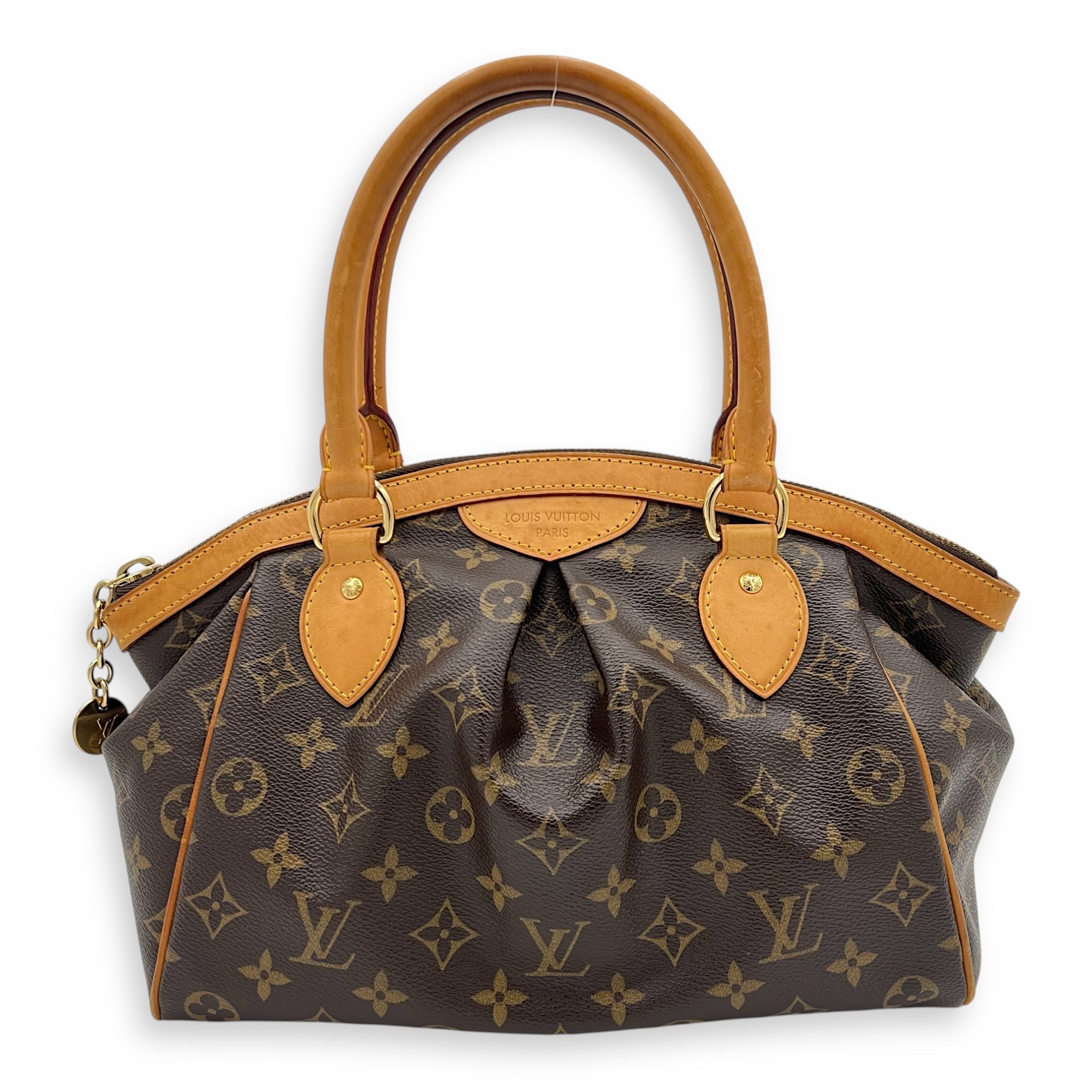 Tivoli Shoulder Bag PM Brown in Monogram Coated Canvas, Gold hardware