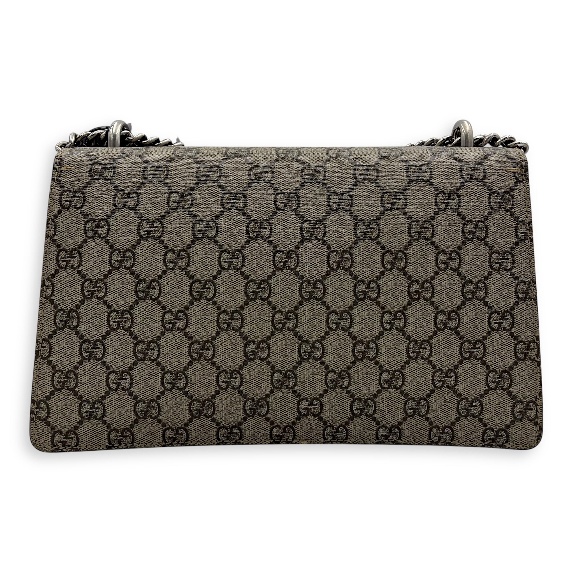 Dionysus Small Brown Shoulder Bag in Coated Canvas, Ruthenium hardware - Image 3