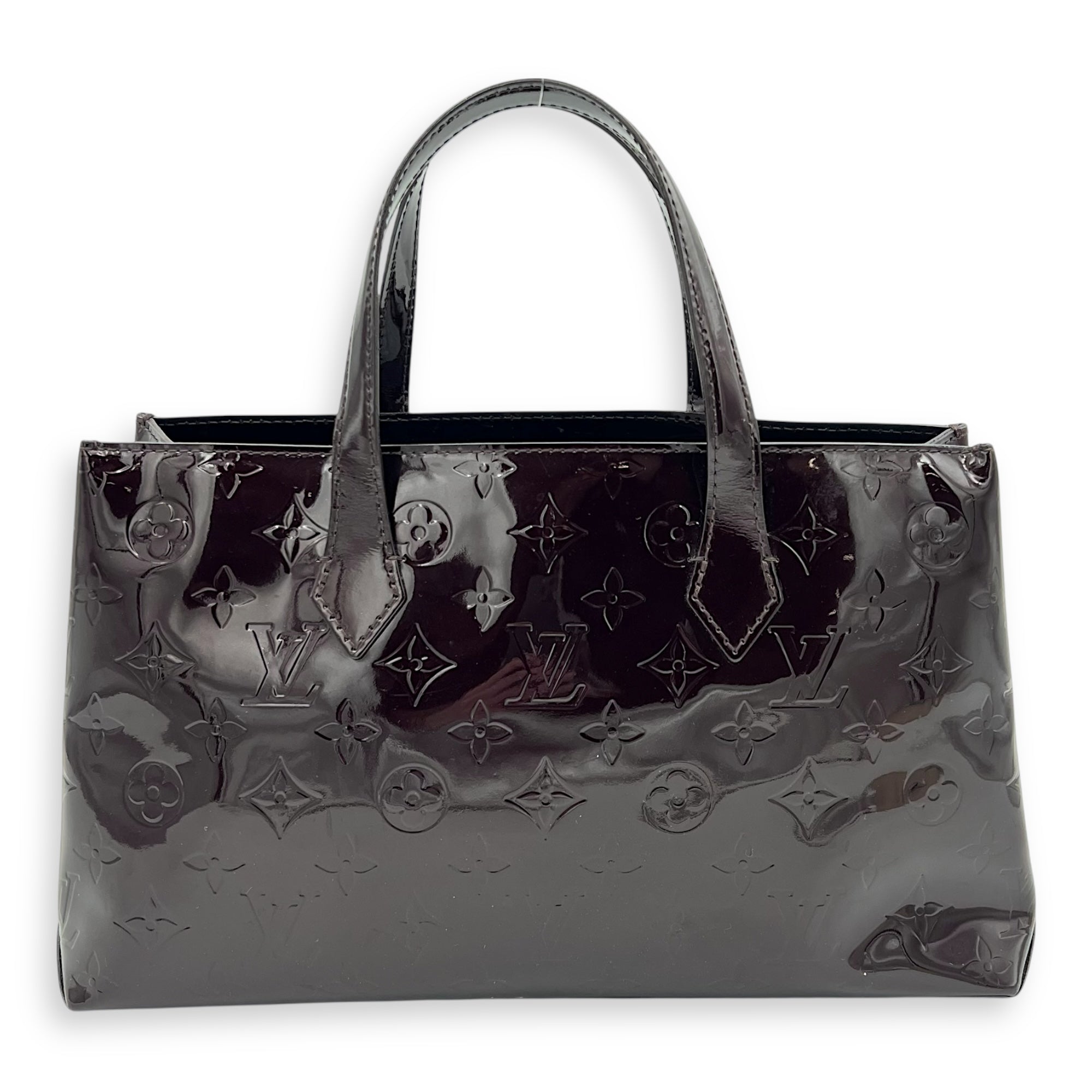 Wilshire Top Handle Bag Amarante in Vernis, Gold hardware - Image 3