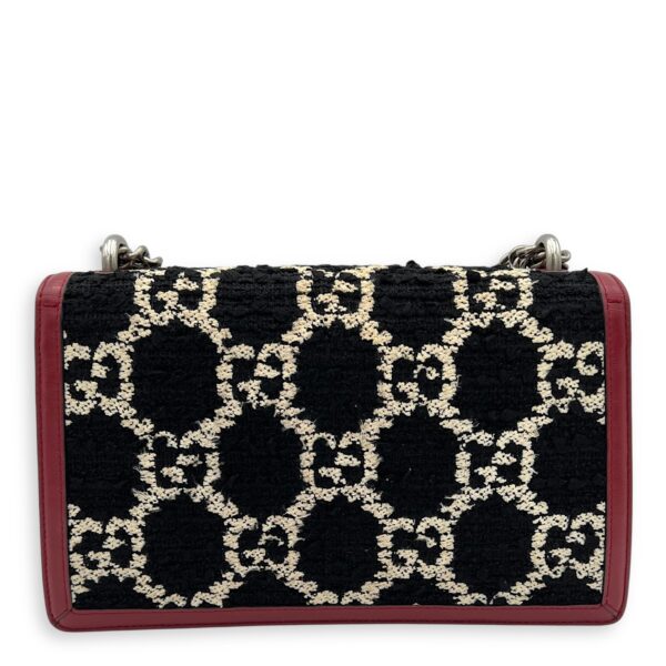 Dionysus Small Black Shoulder Bag in Tweed, Silver hardware - Image 3