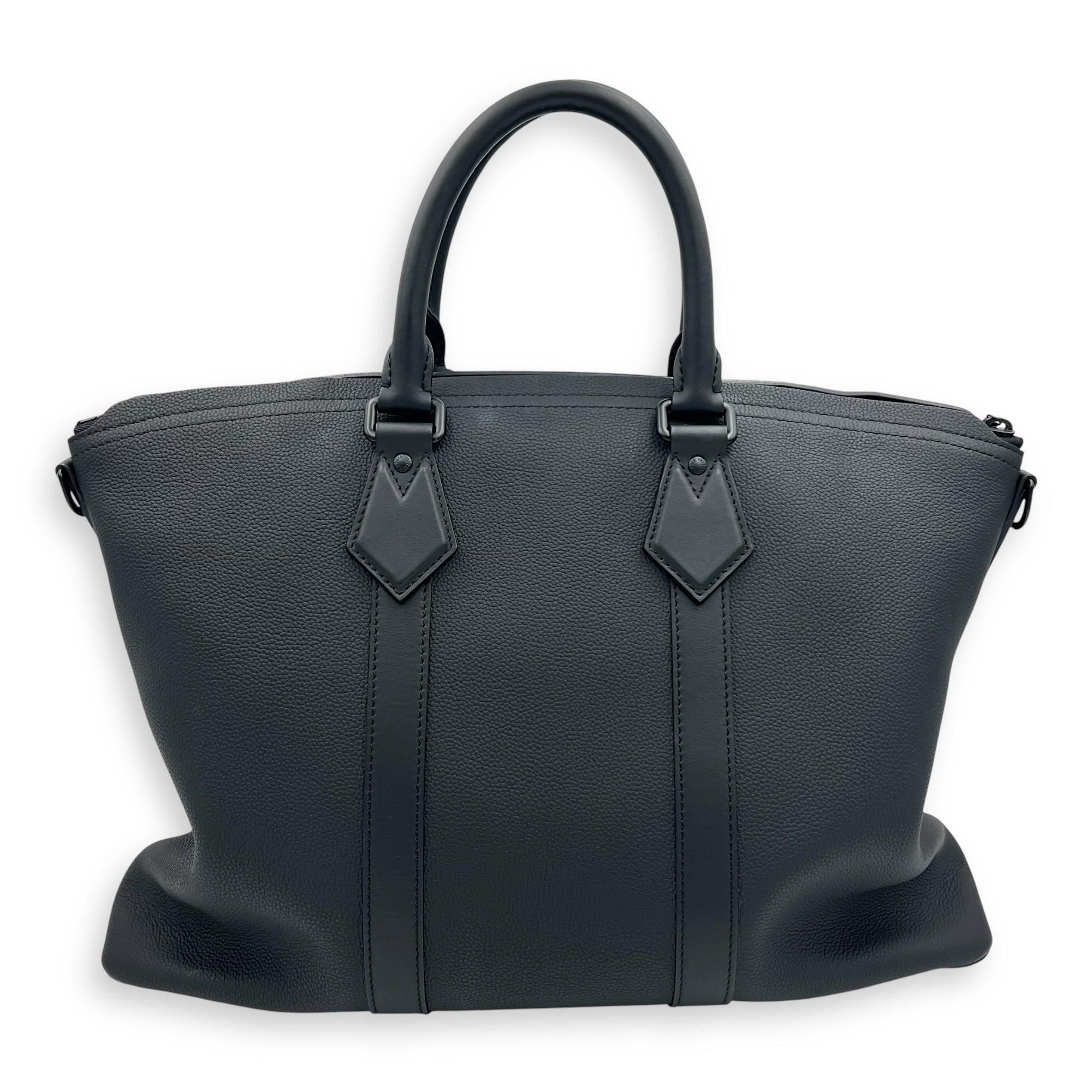 Lock It Black Top Handle Bag in Taurillon Leather, Lacquered Metal hardware - Image 3