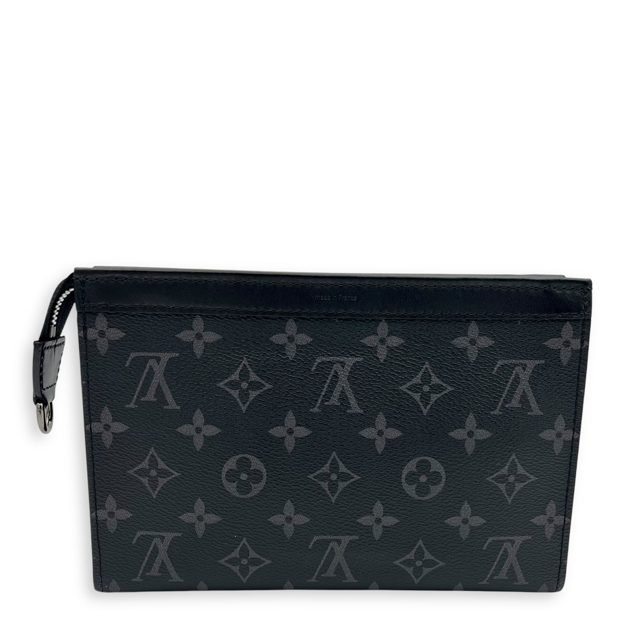 Gaston Wearable Wallet Black Crossbody Bag in Coated Canvas, Silver hardware - Image 3