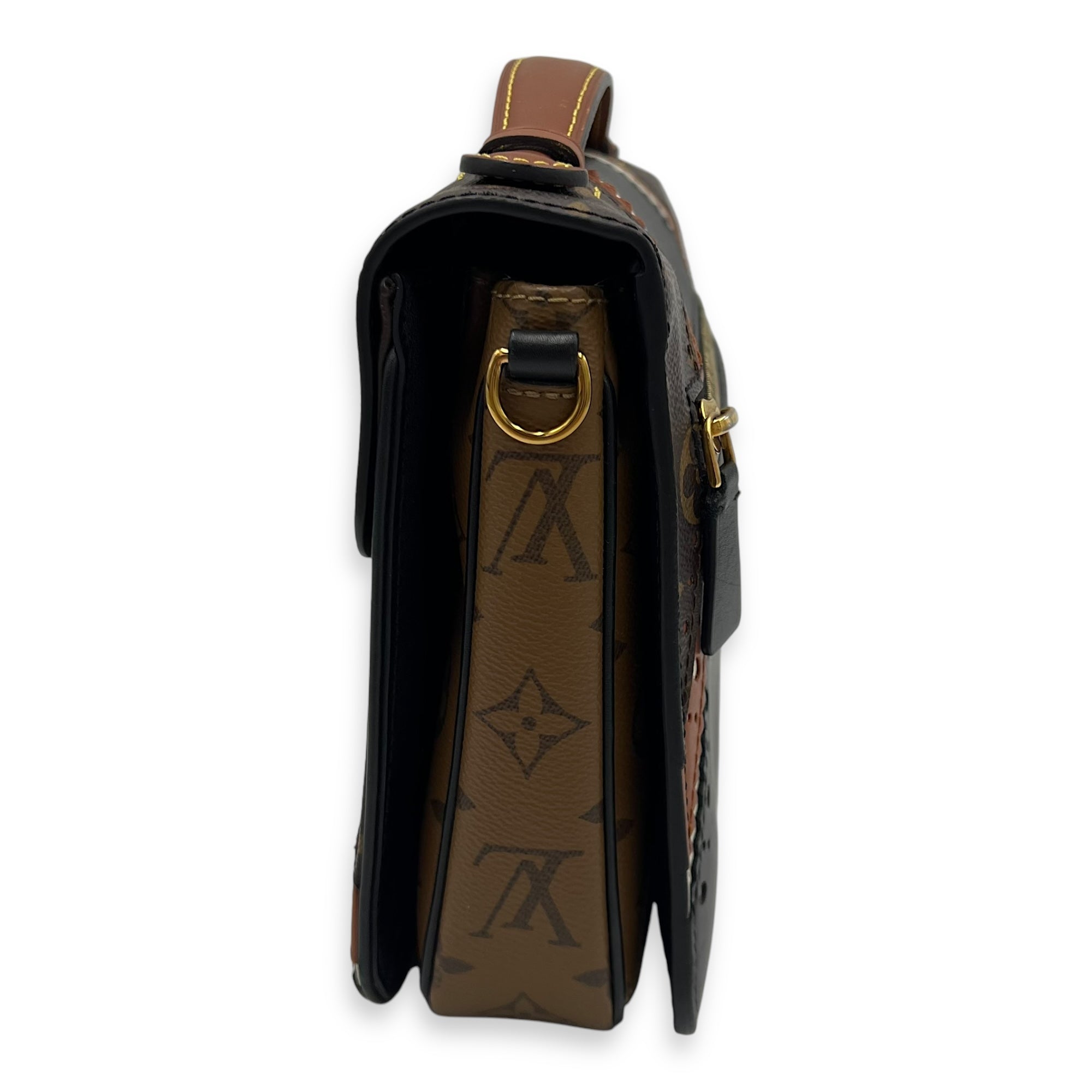 Metis Pochette MM Crossbody bag in Monogram coated canvas, Gold Hardware - Image 4