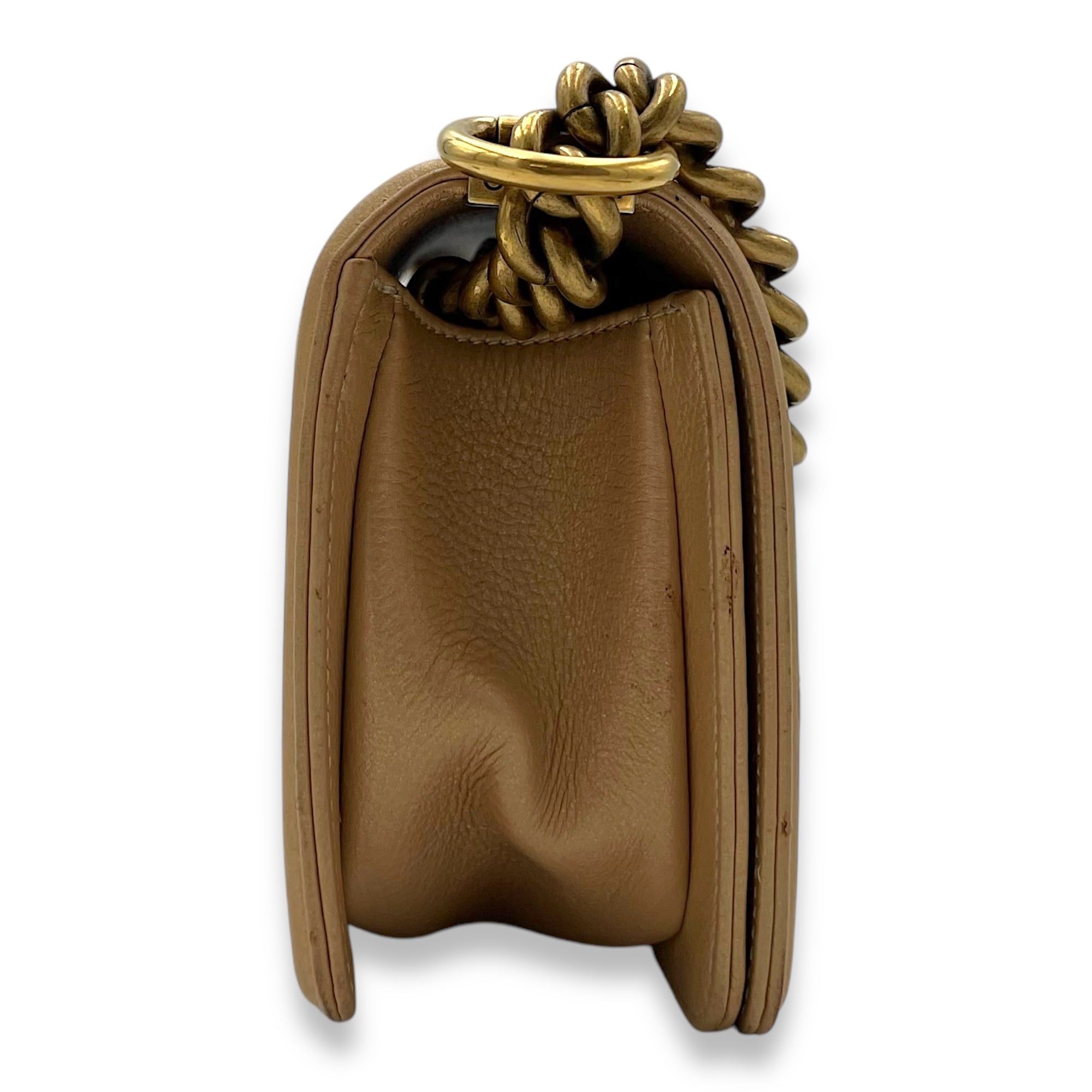 Boy Small Gold Shoulder Bag in Lambskin, Gold hardware - Image 4