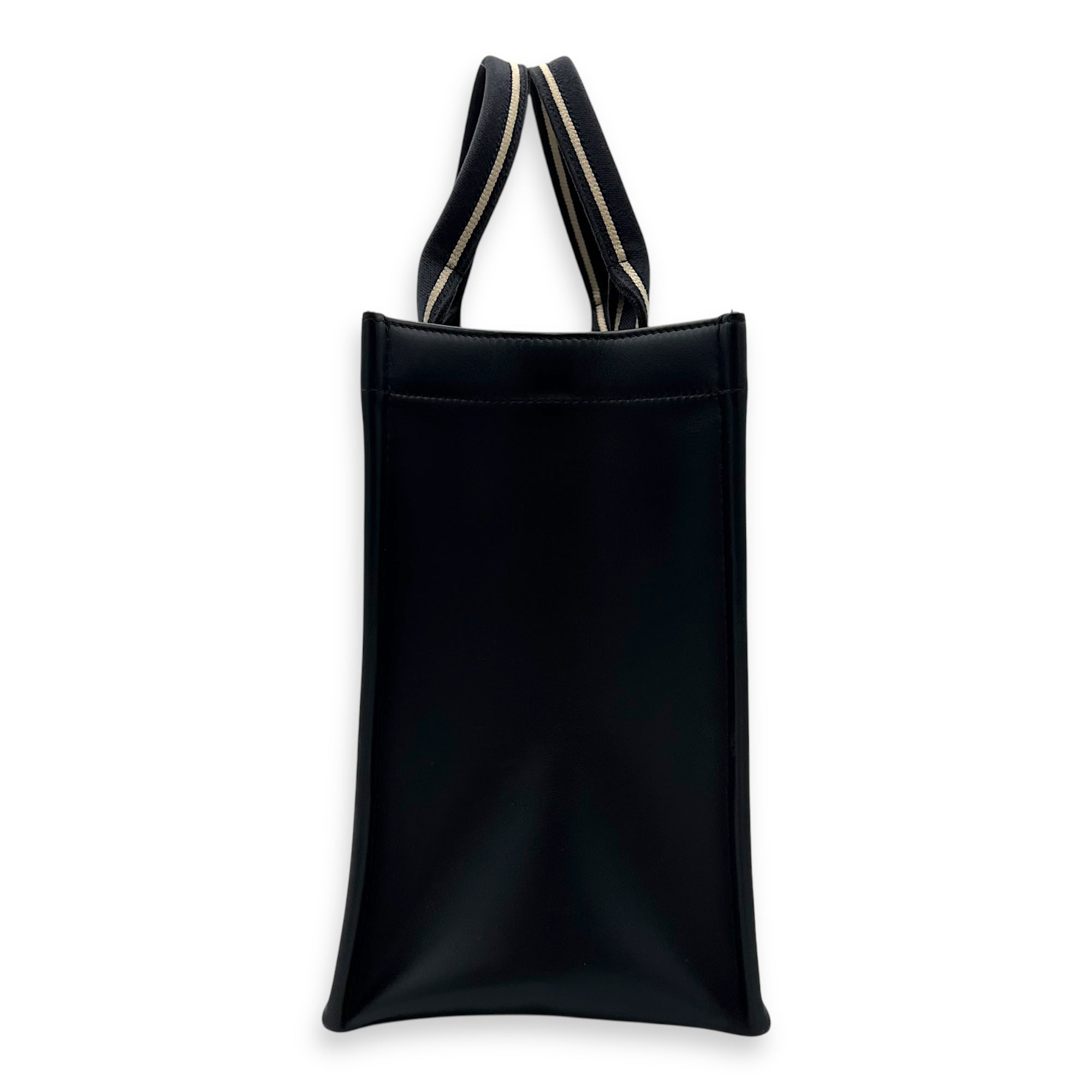 Book Tote Top Handle Bag Medium Blue in Canvas, Gold hardware - Image 4