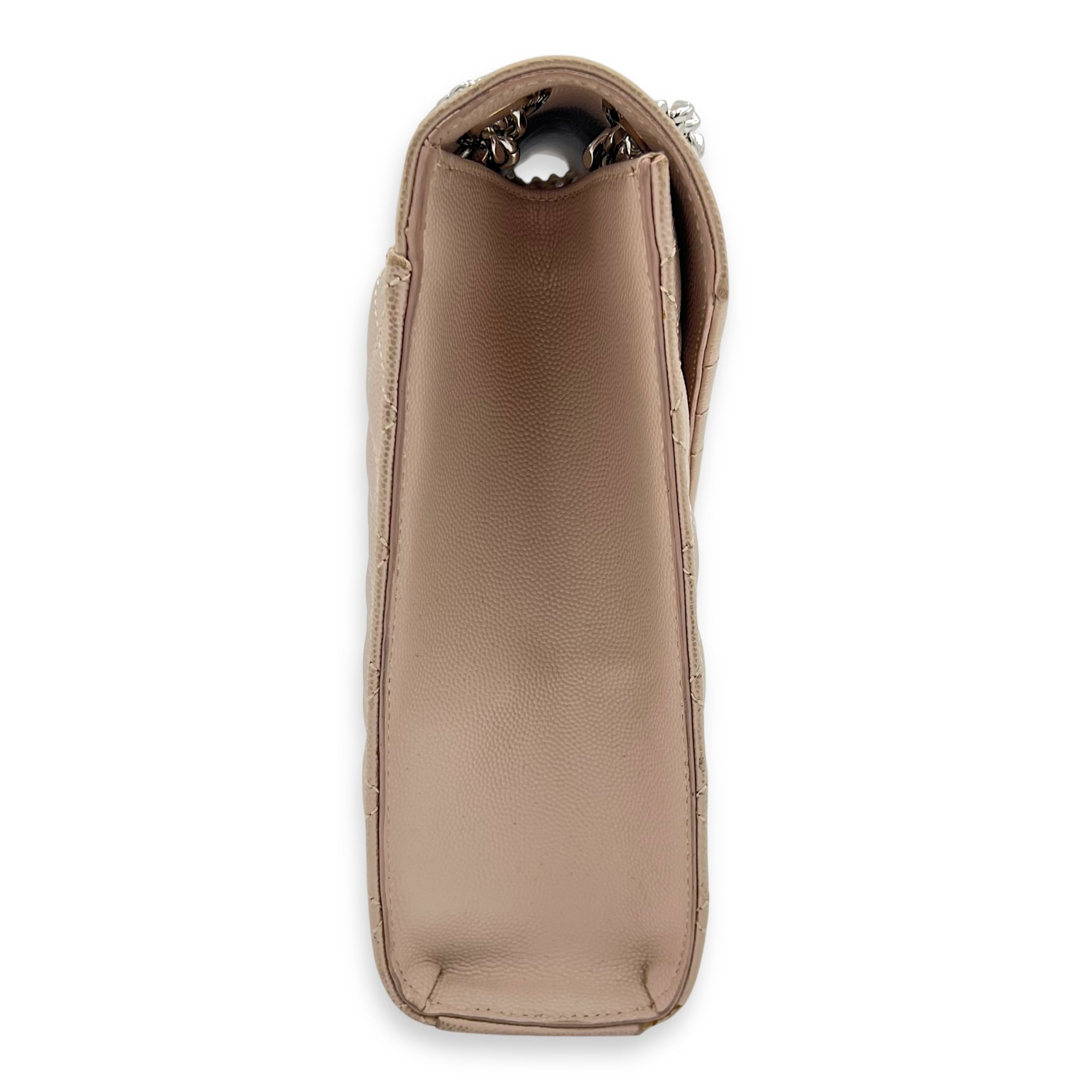 Envelope Shoulder Bag Large Pink in Caviar Leather, Silver hardware - Image 4